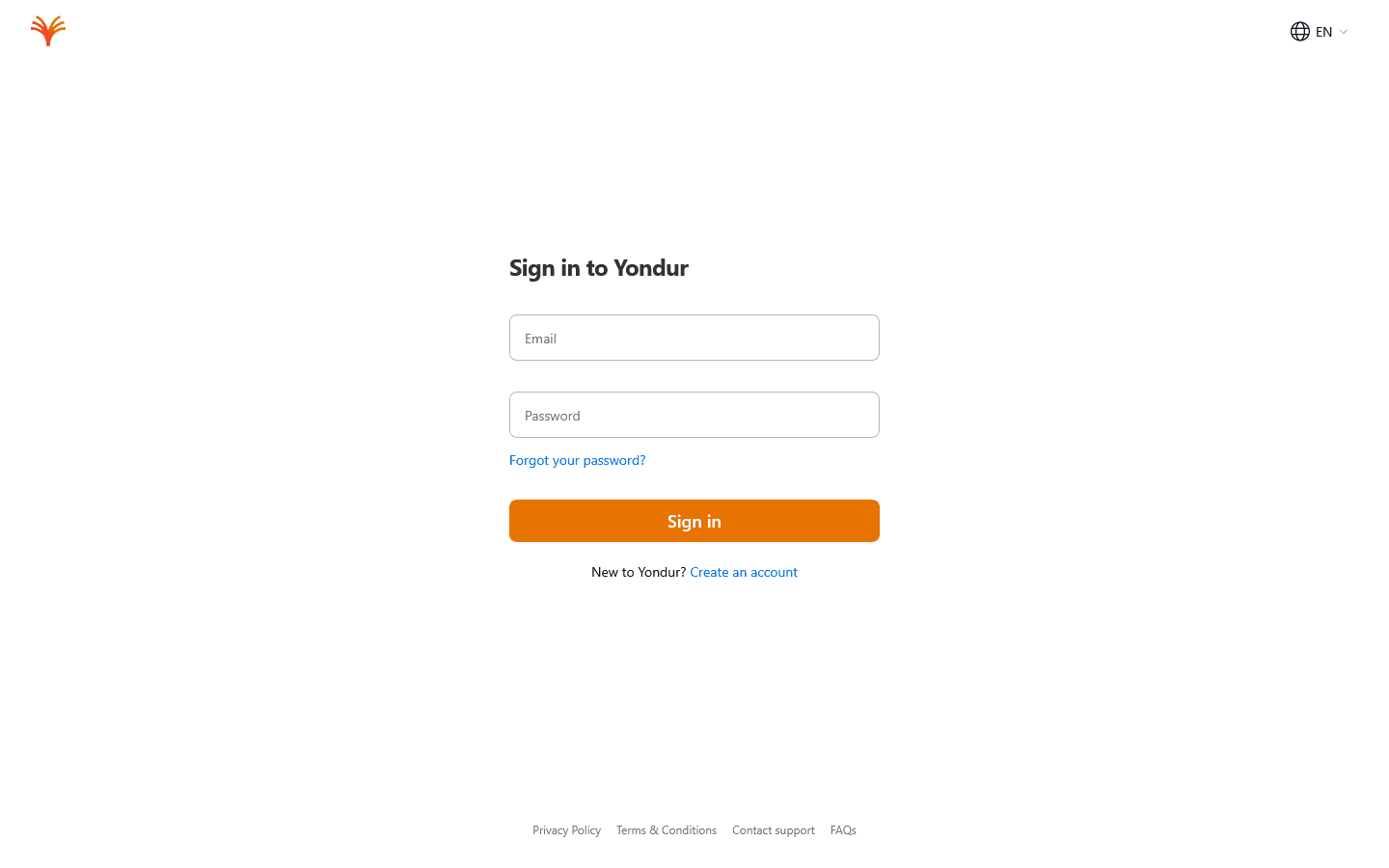 Redesigned login page